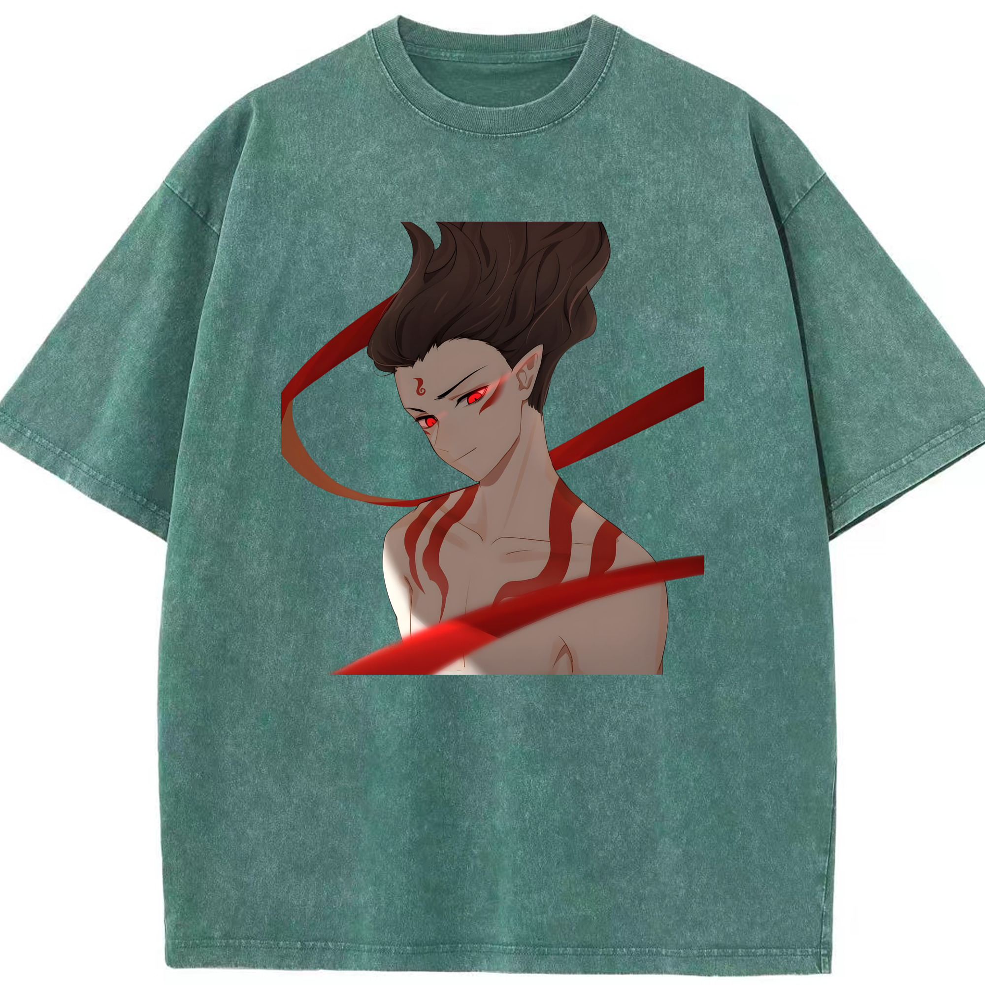 （画像用） Ne Zha 2 ナタ 魔童の大暴れ 綿100% ヴィンテージ風 半袖Tシャツ（フロントプリント）